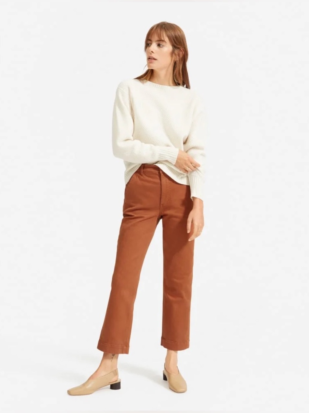 NWT Everlane The Straight Leg Crop Cocoa Brown Size 14